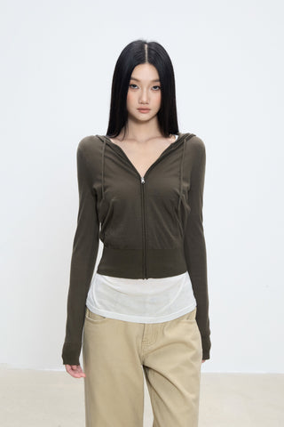 zipper long coat