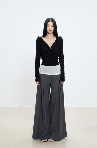 zipper long coat