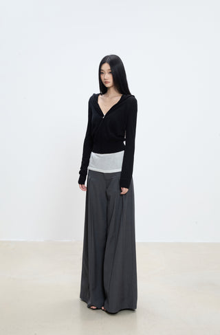 zipper long coat