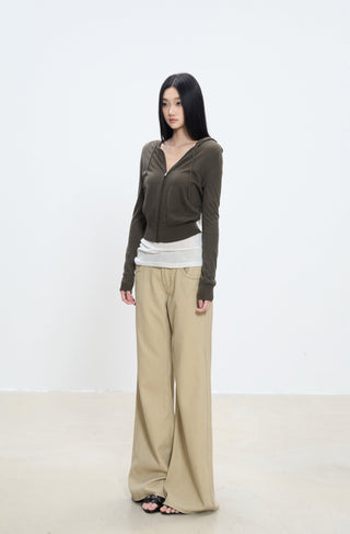 zipper long coat