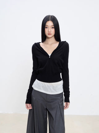 zipper long coat