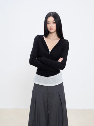 zipper long coat