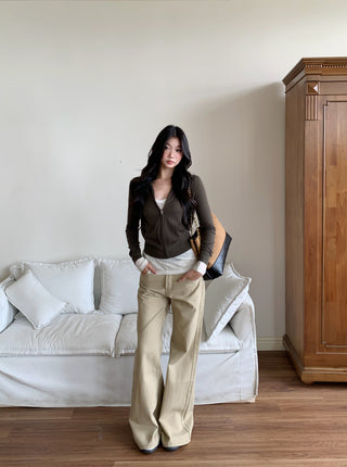 zipper long coat