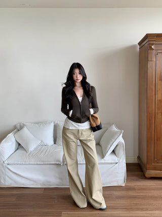 zipper long coat