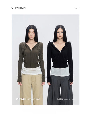 zipper long coat