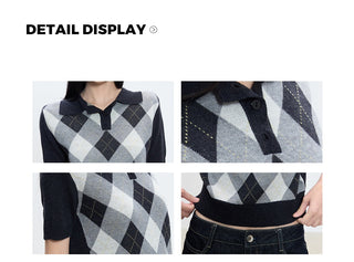 plaid polo top