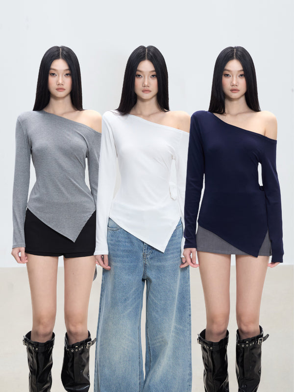 irregular shoulder top