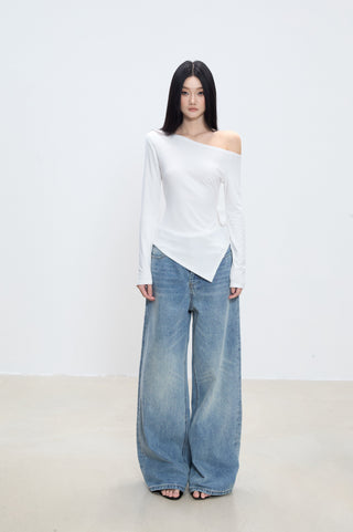 irregular shoulder top