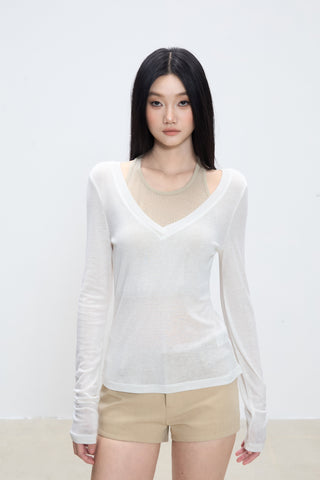 V-neck halter blouse