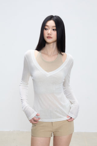 V-neck halter blouse