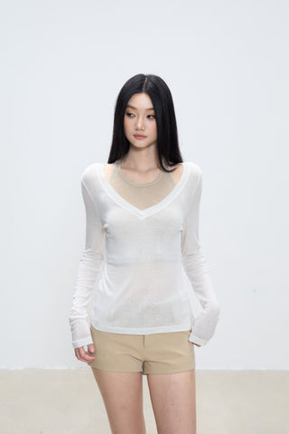 V-neck halter blouse