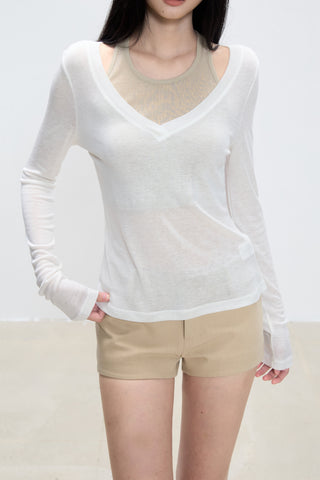 V-neck halter blouse