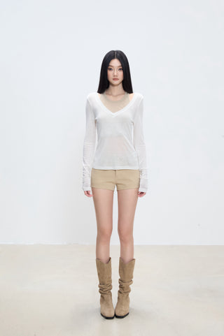 V-neck halter blouse