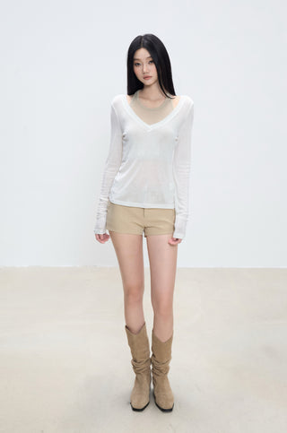 V-neck halter blouse