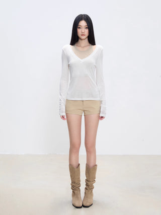 V-neck halter blouse
