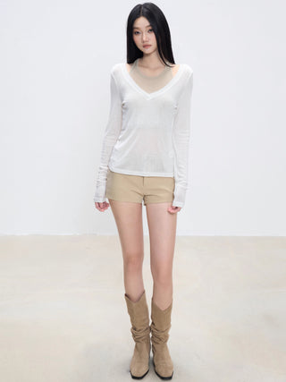 V-neck halter blouse