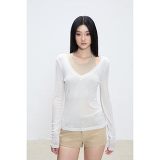 V-neck halter blouse
