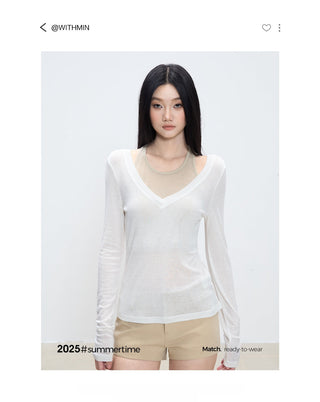 V-neck halter blouse