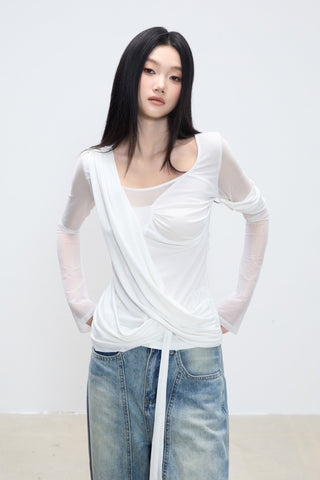 white slim top