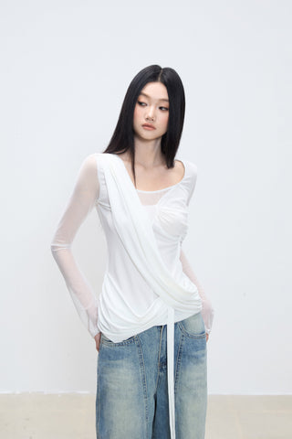 white slim top