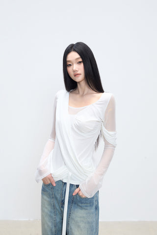 white slim top
