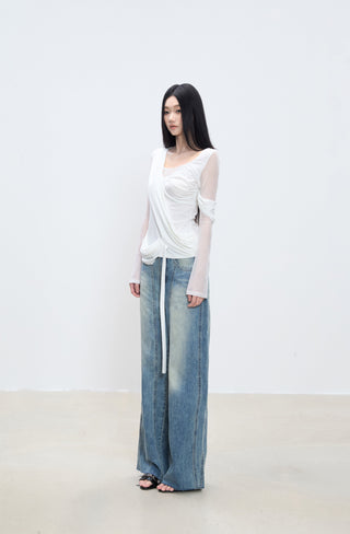 white slim top