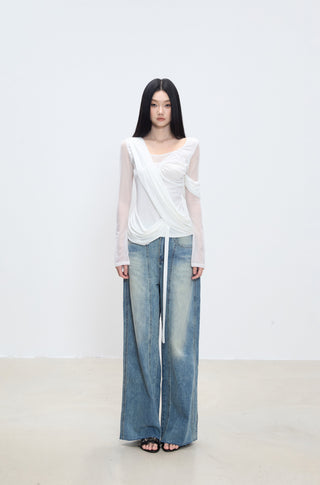 white slim top