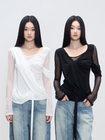 white slim top