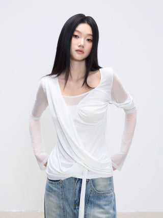 white slim top