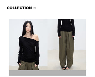 oblique shoulder top