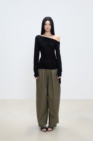 oblique shoulder top
