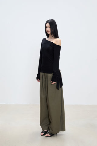oblique shoulder top