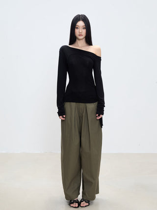 oblique shoulder top