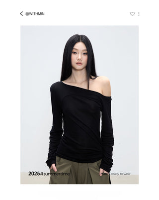 oblique shoulder top