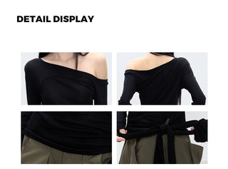 oblique shoulder top