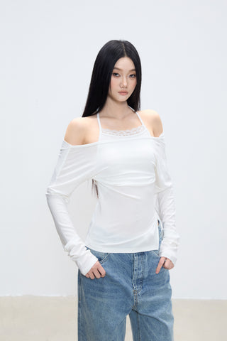halter off-shoulder blouse