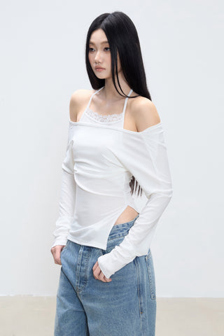halter off-shoulder blouse