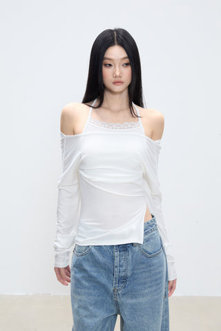 halter off-shoulder blouse