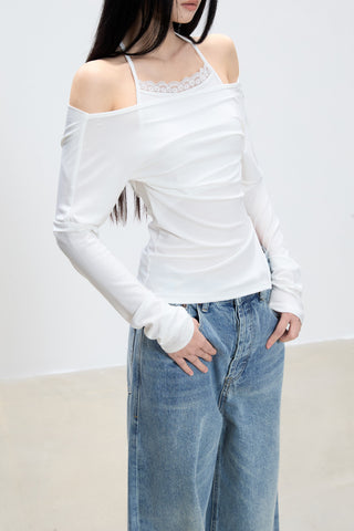 halter off-shoulder blouse