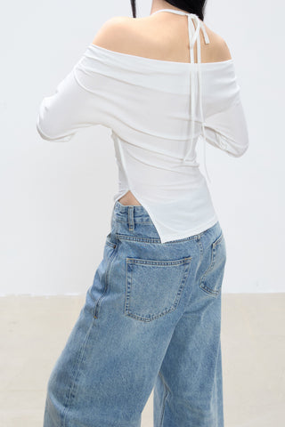 halter off-shoulder blouse