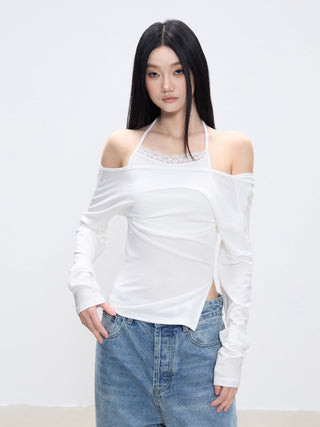 halter off-shoulder blouse