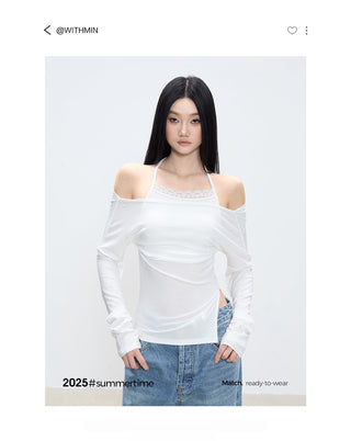 halter off-shoulder blouse
