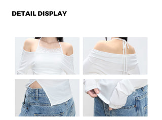 halter off-shoulder blouse