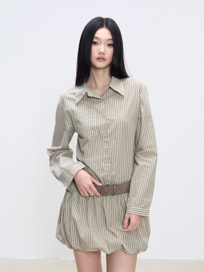 striped shirt dress