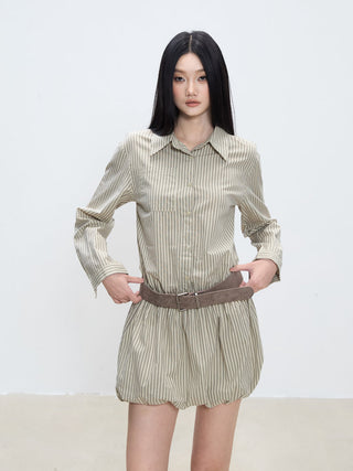 striped shirt dress