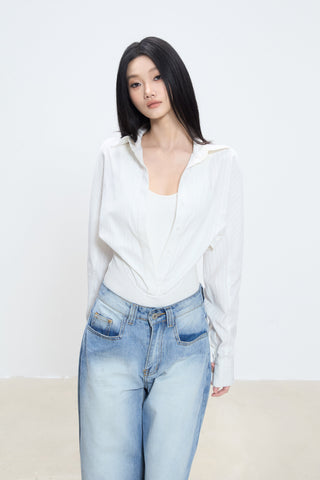 fake two-piece top