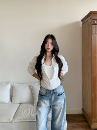 fake two-piece top