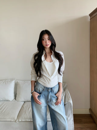 fake two-piece top