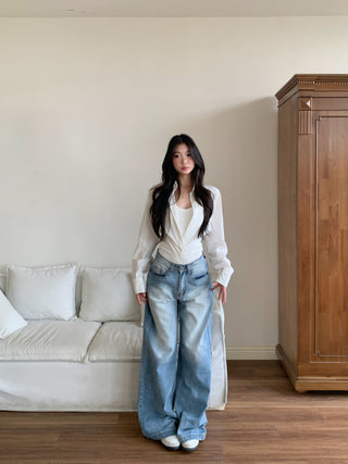 fake two-piece top