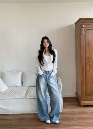 fake two-piece top